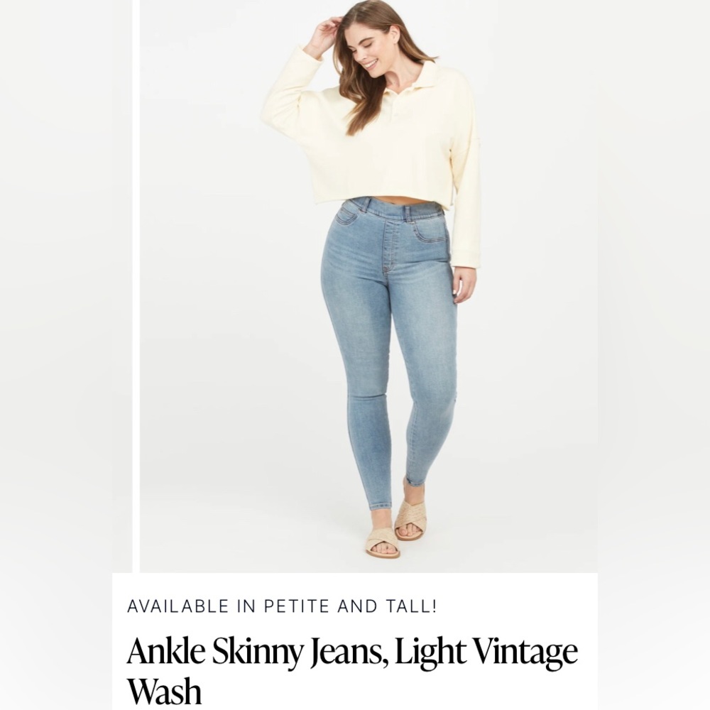Spanx Ankle Skinny Jeans - Light Vintage Wash Size XL